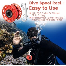 Катушка алюминиевая для дайвинга и подводной охоты с карабином (30 м) Катушка алюминиевая для дайвинга и подводной охоты с карабином (30 м)